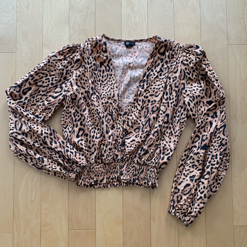 Leopard Blouse Billabong size M